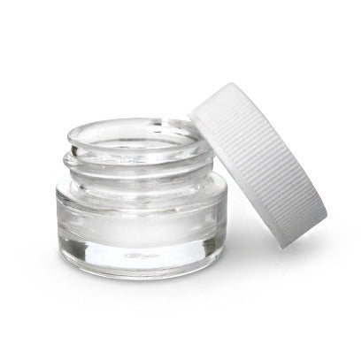 1 oz. Clear Glass Jar with White Cap - Spark Naturals