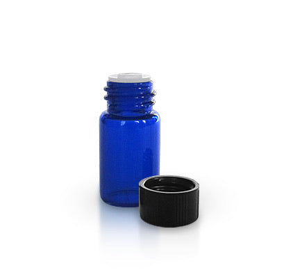 5/8 Glass Dram Bottle | Blue | 5-Pack - Spark Naturals